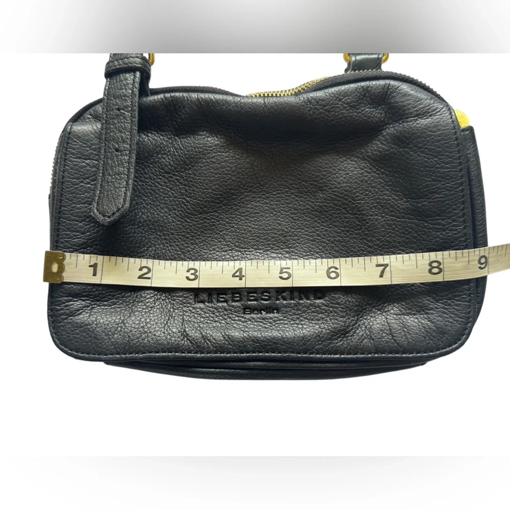 Liebeskind Berlin Mareike Black Pebbled Leather Crossbody